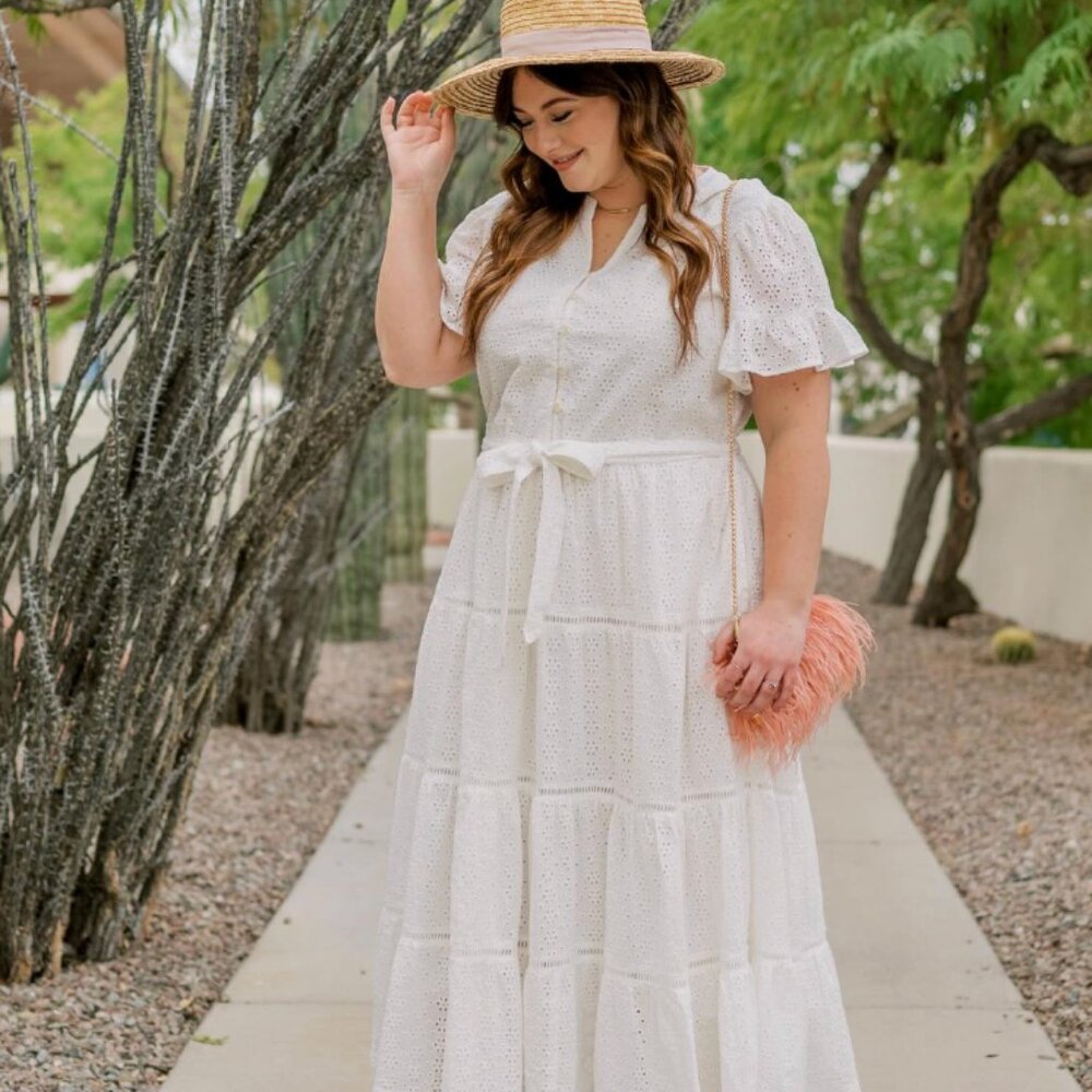 White Eyelet Dress – Merrick White - MW Occassion collection